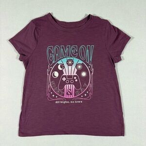 SO Girls’ Short Sleeve Graphic Tee - Purple video game graphic Size XL 14/16
